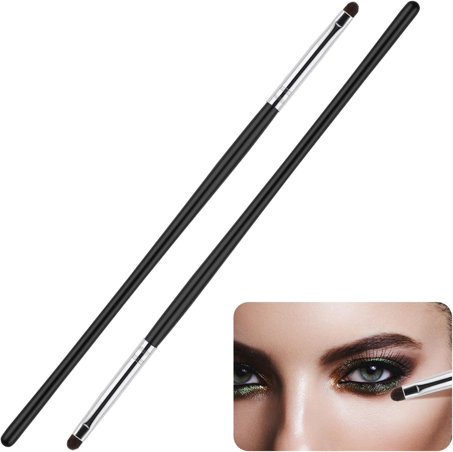 Pinceaux de maquillage professionnels ultra fins : lot de 2 pour femmes et filles, idéal pour un fard à paupières impeccable