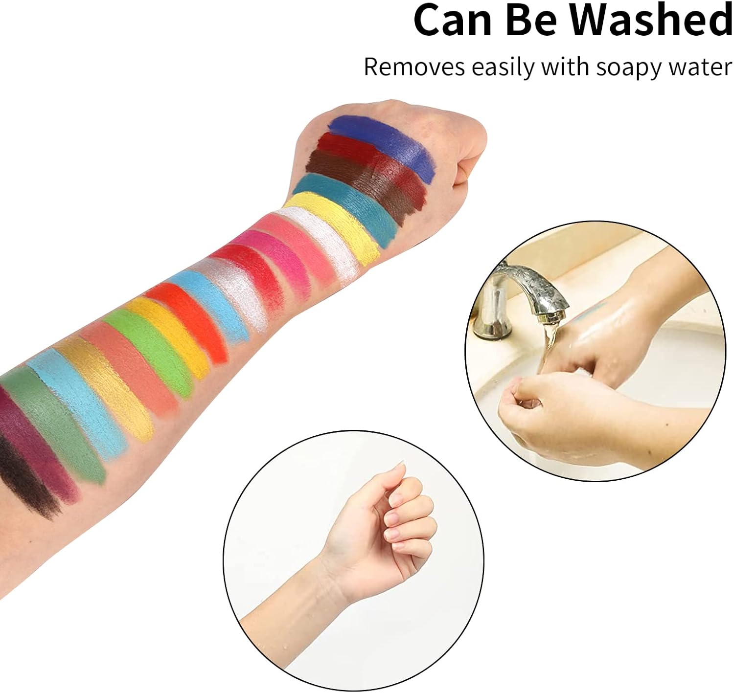 Peinture corporelle : 20 couleurs pour enfants et adultes, idéale pour le carnaval, Halloween et les soirées à thème – Image 6