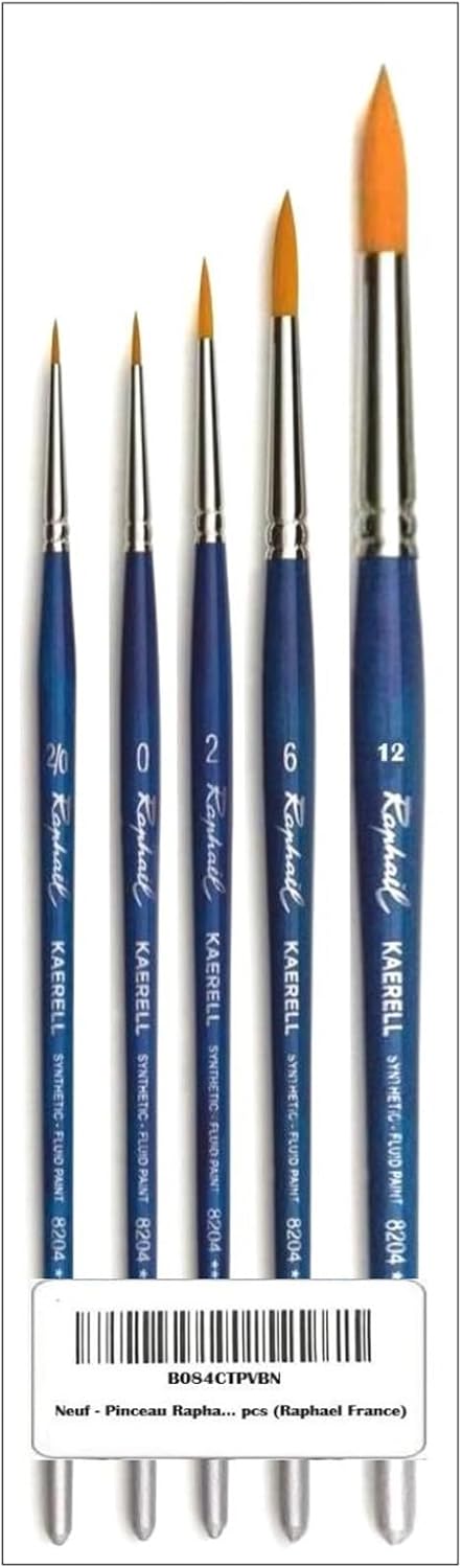 Pinceaux de précision pour artistes : set de 5 pièces Raphael Série 8204 Kaerell pour des détails exquis – Image 12