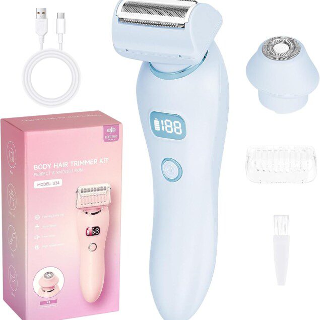 Épilateur électrique étanche 2-en-1 : la solution idéale pour femme pour un rasage impeccable du visage, des bras, des jambes et des zones sensibles