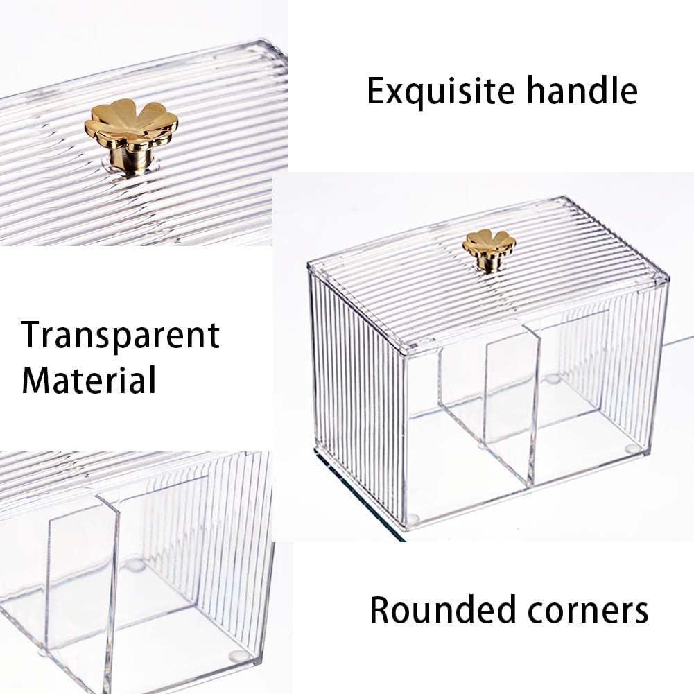 Boite en acrylique transparent pour coton-tige : rangement élégant pour salle de bain et chambre à coucher – Image 3