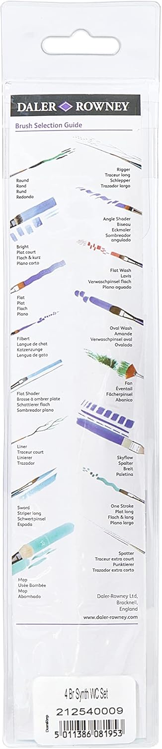 Set de 5 pinceaux synthétiques pour aquarelle paysage : l'outil idéal pour les artistes en herbe – Image 2