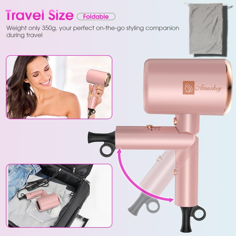 Sèche-cheveux ionique 2400W : l'outil de coiffure léger et pliable pour un séchage rapide et efficace – Image 9