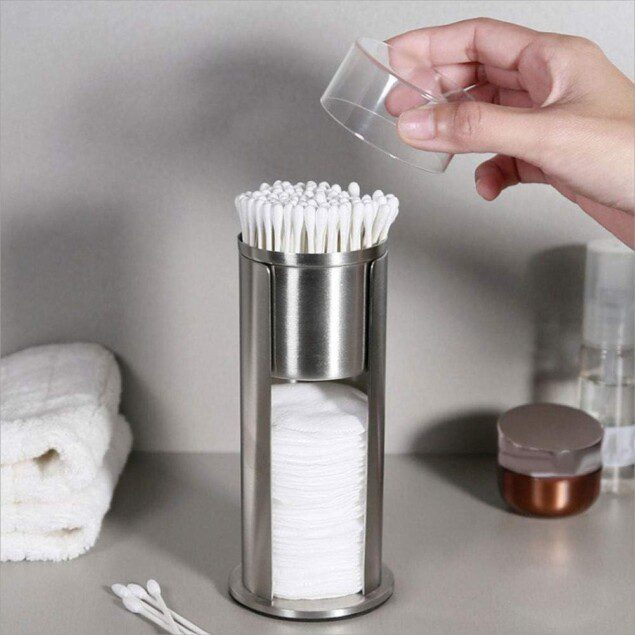 Boîte de rangement pour cotons-tiges : une élégante solution en acier inoxydable pour optimiser l'espace de votre salle de bain