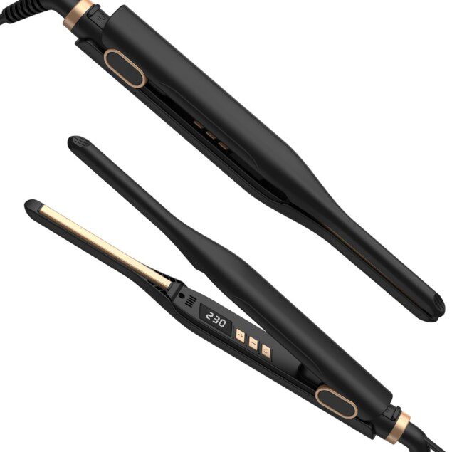 Mini lisseur cheveux court : lisseur boucleur 2 en 1 portable pour un coiffage rapide et élégant