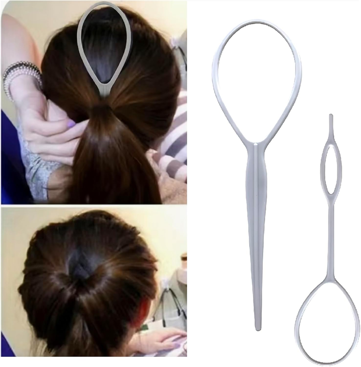 Outil de coiffure Topsy Tail : 4 pcs pour créer des chignons et tresses élégantes en un clin d'œil – Image 2