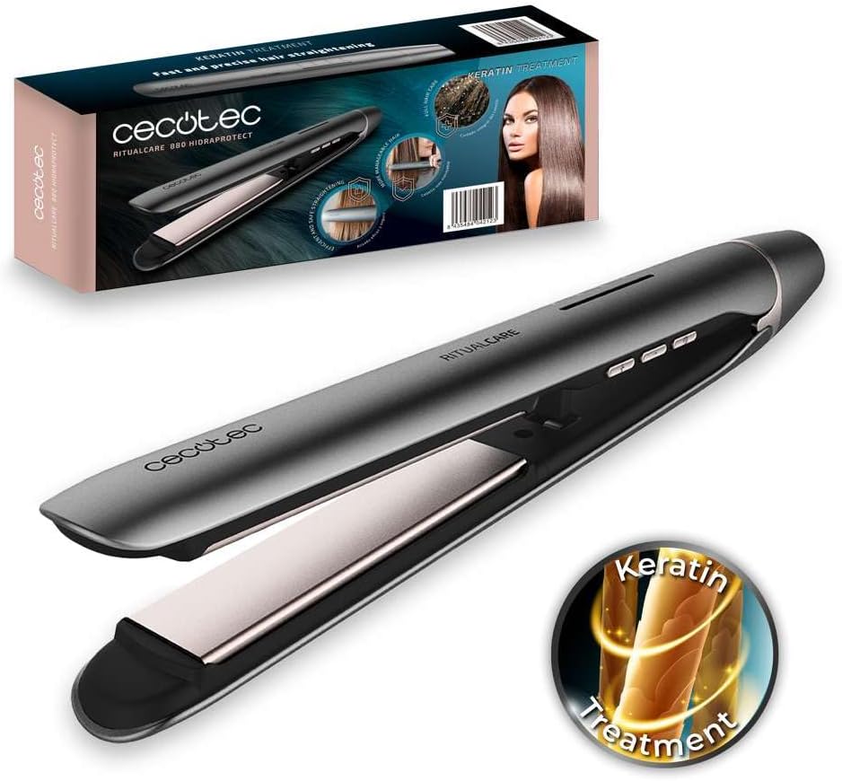Lisseur de cheveux professionnel pour un coiffage parfait : domptez vos mèches avec le Bamba RitualCare 880 HidraProtect   Découvrez le lisseur de cheveux Bamba RitualCare 880 HidraProtect, un outil de coiffure élégant doté d'un revêtement en kératine et huile d'argan pour protéger et sublimer vos cheveux tout en offrant une température réglable entre 160 ºC et 220 ºC. Idéal pour les femmes souhaitant un résultat lisse et brillant en un temps record, grâce à sa technologie Pro Ionizer qui élimine les frisottis pour une finition impeccable.