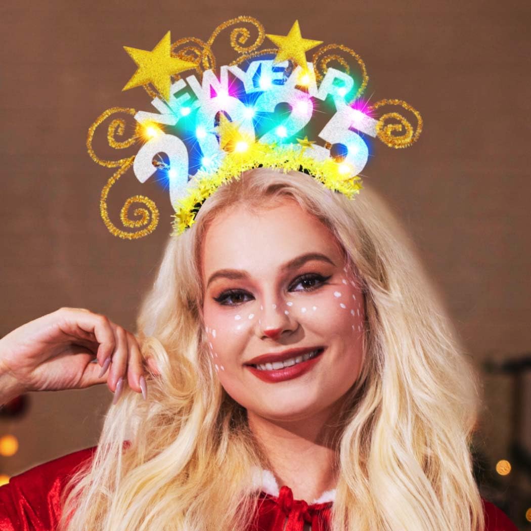 Serre-tête lumineux « Happy New Year » à LED : le bandeau à paillettes idéal pour les femmes qui célèbrent en beauté – Image 6