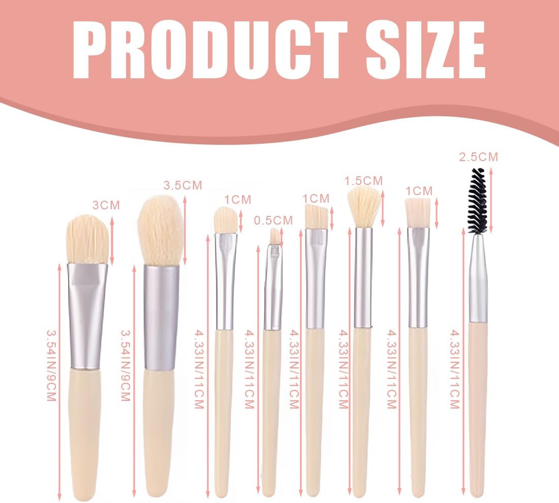 Pinceaux de maquillage : set de 8 pièces pour un maquillage parfait des yeux Découvrez l'art du maquillage avec des pinceaux ultra fins pour sourcils, eyeliner et cils – Image 2