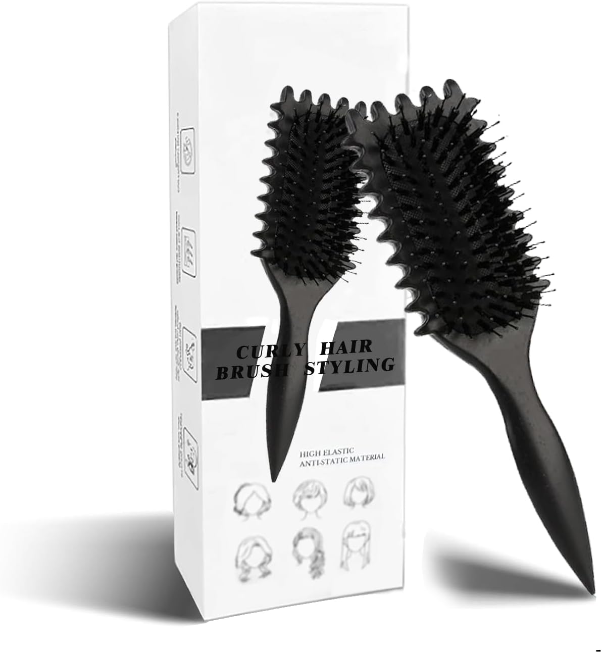Brosse à boucler : brosse coiffante pour cheveux bouclés d'hommes et de femmes, idéale pour fixer et modeler vos boucles tout en réduisant les mèches rebelles