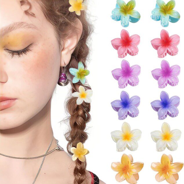 Mini pinces à cheveux antidérapantes en forme de fleur : 12 pièces pour les filles et les femmes élégantes   Des accessoires solides pour sublimer vos coiffures au quotidien