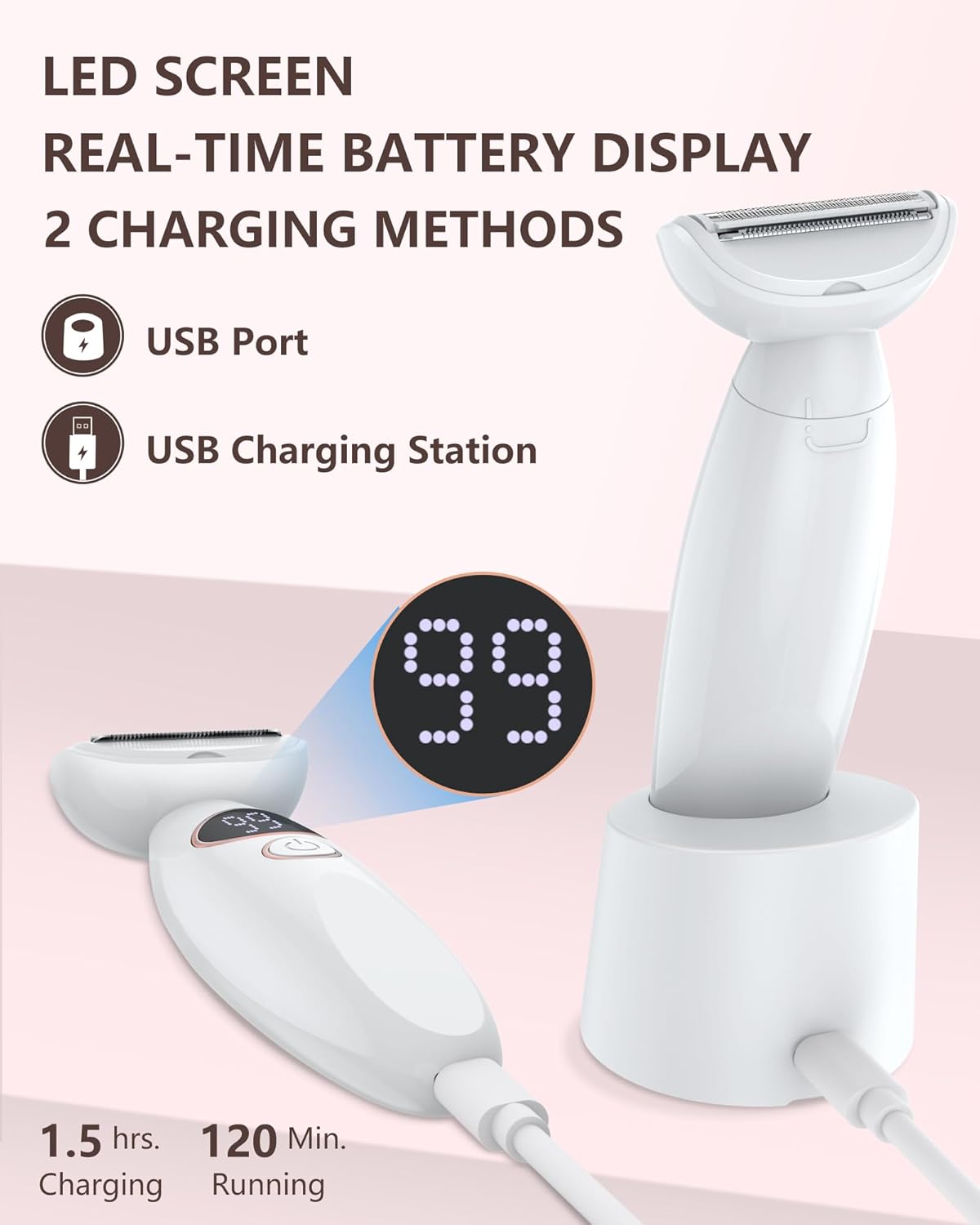 Rasoir Multifonction Femme - Électrique, Corps & Intime, Pratique – Image 2