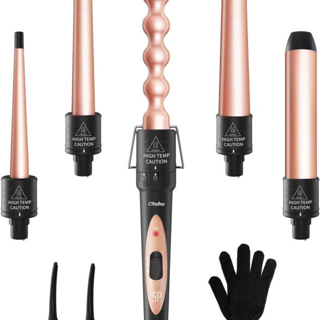 Fer à boucler 5 en 1 : l'outil incontournable pour sublimer vos cheveux en toute sécurité   Découvrez le boucleur à cheveux en céramique avec 5 barils interchangeables et température réglable, idéal pour tous les types de cheveux