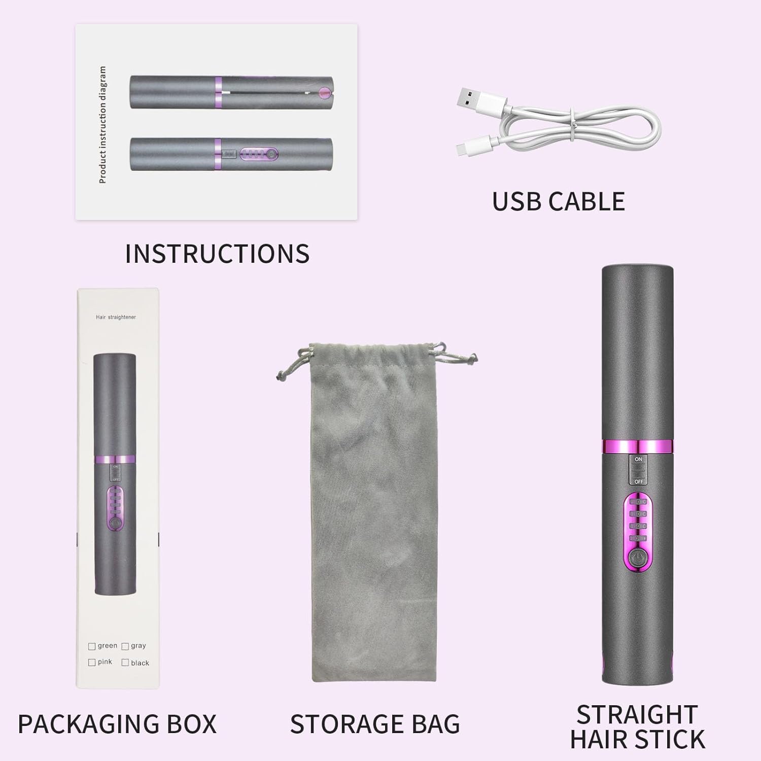 Lisseur de cheveux sans fil : le compagnon idéal pour un coiffage rapide et élégant en voyage Offrez à vos cheveux la brillance et la douceur qu'ils méritent avec ce mini lisseur 2 en 1, parfait pour les femmes en déplacement. – Image 6
