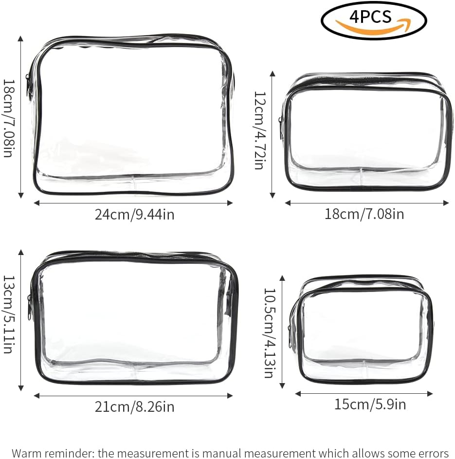 Trousse de toilette transparente 4 pcs : l'accessoire indispensable pour hommes, femmes et enfants en voyage – Image 3