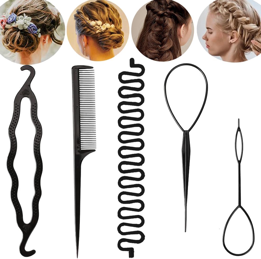 Outils Tressage: Styles Variés pour Débutantes et Enfants