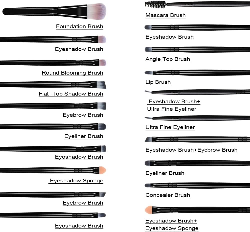 Pinceaux maquillage : ensemble de 20 pièces pour un teint parfait et des yeux sublimés Idéal pour les passionnées de beauté, ce set offre douceur et précision avec des poils synthétiques sans cruauté – Image 2