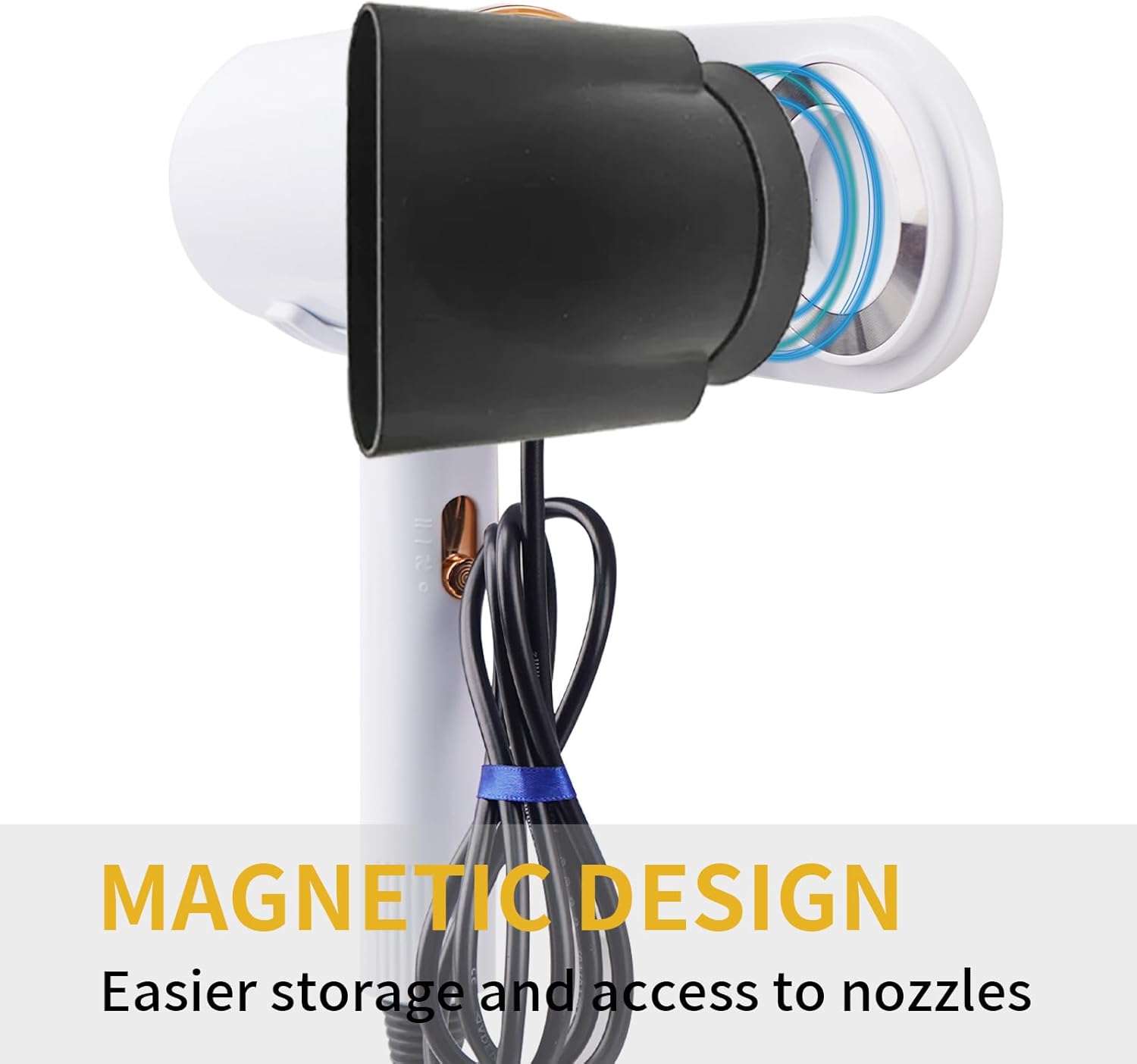 Support pour sèche-cheveux magnétique : une solution élégante et pratique pour tous Optimisez votre espace avec le porte-sèche-cheveux mural sans perçage, idéal pour un rangement soigné et rapide – Image 4
