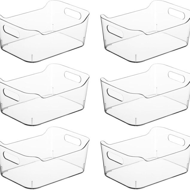 Bacs de rangement en plastique transparent : lot de 12 pour organiser votre maison avec élégance