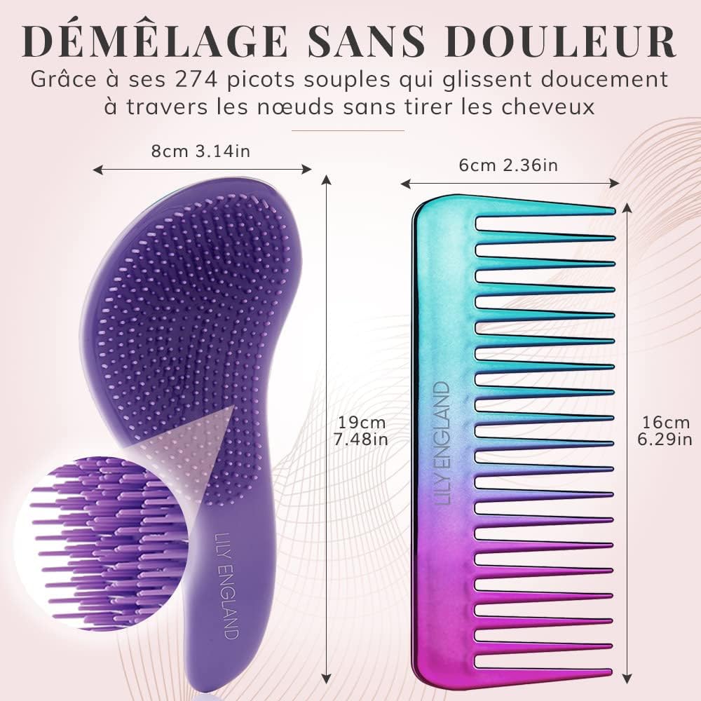 Brosse démêlante et peigne : la solution idéale pour femmes et enfants Découvrez la meilleure brosse démêlante pour cheveux mouillés, secs et bouclés – Image 6