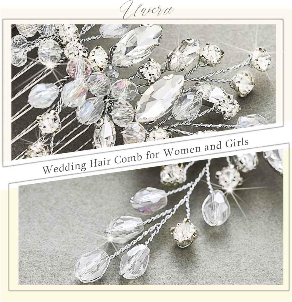 Peigne à cheveux de mariage en argent : accessoires en strass pour sublimer votre coiffure – Image 5