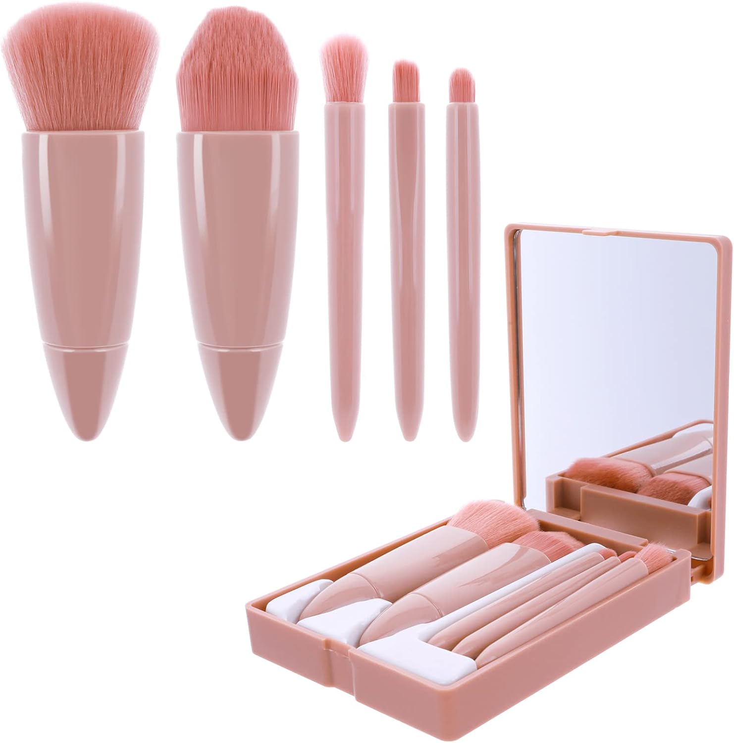 Ensemble de pinceaux de maquillage de voyage : 5 pièces pour un maquillage parfait en toute simplicité – Image 6