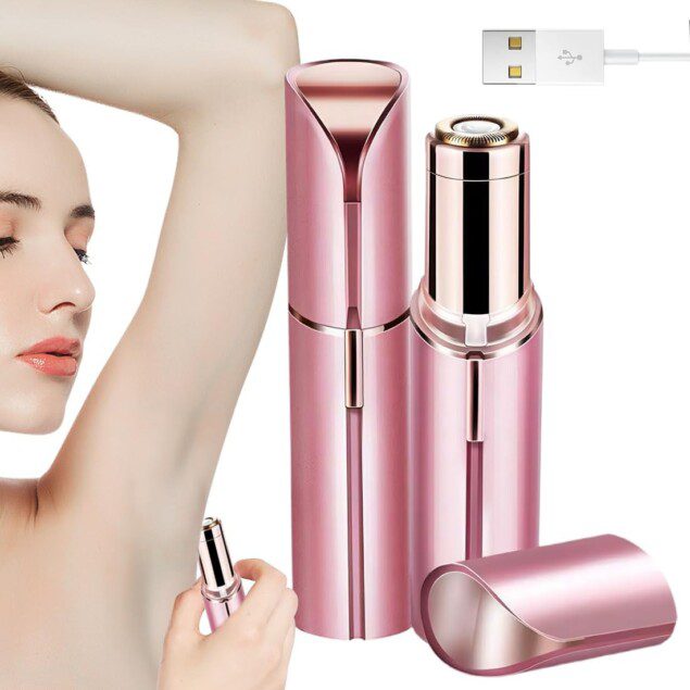 Épilateur sans douleur pour femmes : l'outil 2 en 1 rechargeable avec lumière LED pour un rasage impeccable du visage et du corps