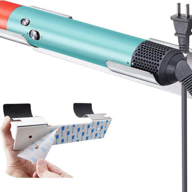 Support mural en acier inoxydable pour outils de coiffure : un rangement pratique et élégant pour votre salle de bain