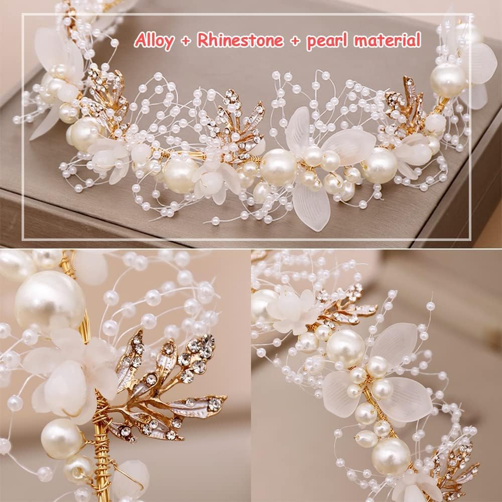 Couronne de fleurs blanche et pinces à cheveux : l'accessoire parfait pour les petites filles lors des mariages et des fêtes – Image 3