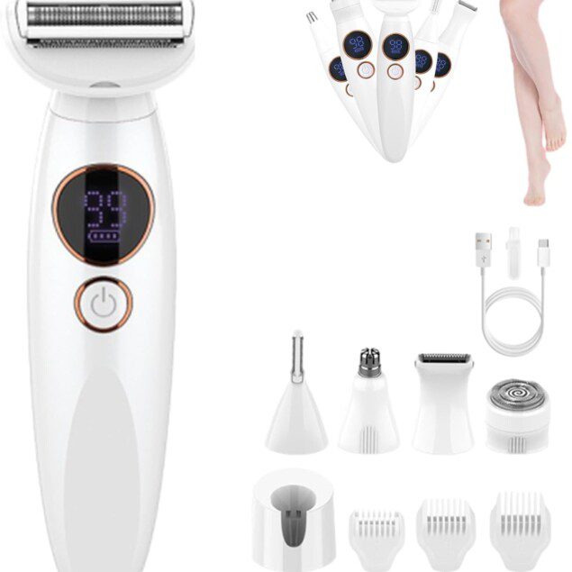 Rasoir Elios Femme 5 en 1 : le compagnon idéal pour une épilation douce et efficace   Pour les femmes en quête de polyvalence, ce rasoir électrique étanche IPX7 offre une utilisation wet & dry, un affichage numérique et un chargeur USB pour un entretien facile de tout le corps.