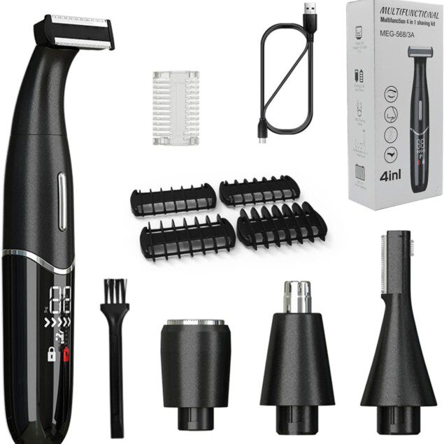 Rasoir électrique homme multifonction : l'outil imperméable 4 en 1 pour un grooming impeccable