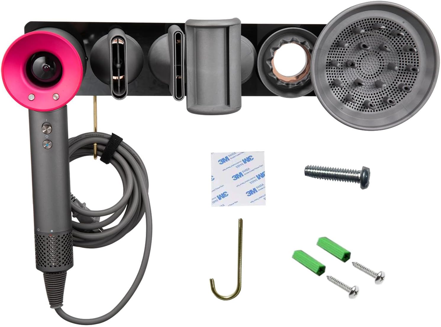 Support mural universel pour sèche-cheveux : solution idéale pour un rangement élégant et pratique à la maison