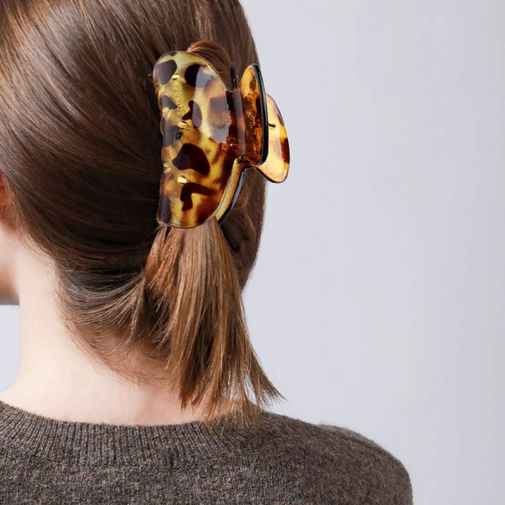 Pince à griffes cheveux : lot de 3 pinces léopard en acrylique pour femmes et filles, élégance et maintien optimal – Image 5