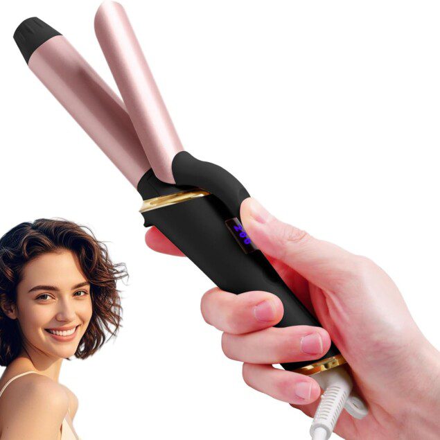 Fer à boucler pour cheveux courts : mini boucleur de voyage 25 mm avec 5 températures réglables pour des boucles parfaites en un éclair