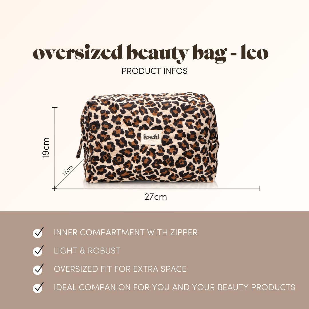 Trousse de beauté surdimensionnée pour les passionnées de soins : élégance léopard et grande capacité pour tous vos essentiels – Image 2