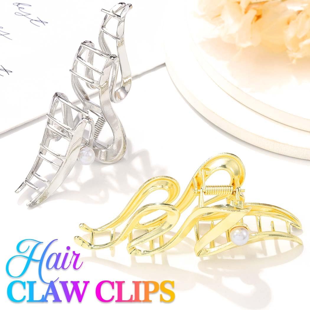 Pinces à cheveux en métal doré avec perles : le lot idéal pour sublimer votre coiffure – Image 2