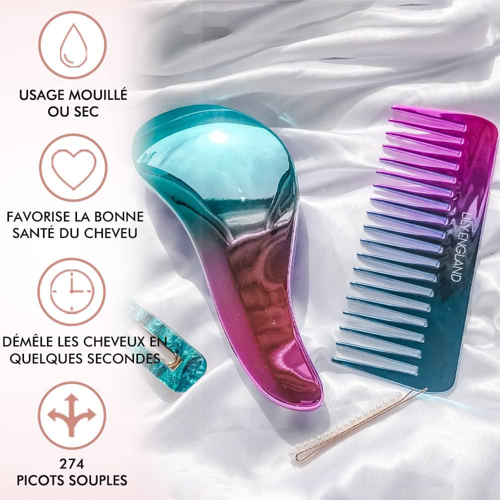 Brosse démêlante et peigne : la solution idéale pour femmes et enfants Découvrez la meilleure brosse démêlante pour cheveux mouillés, secs et bouclés – Image 4
