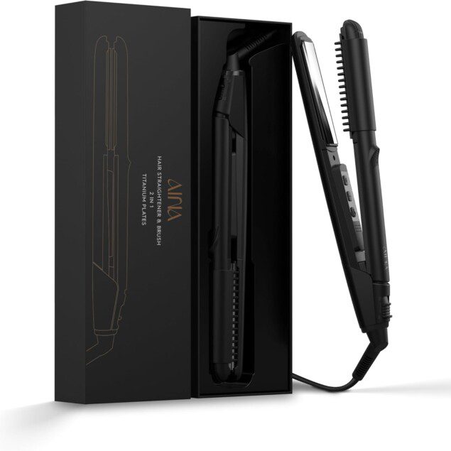 Lisseur 2 en 1 avec brosse : pour des cheveux lisses et brillants sans frisottis