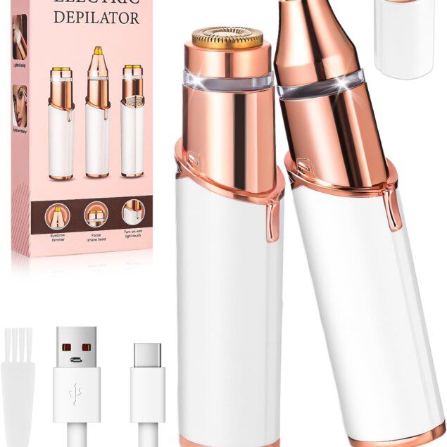 Épilateur visage pour femmes : 2 en 1, idéal pour sourcils impeccables et peau douce