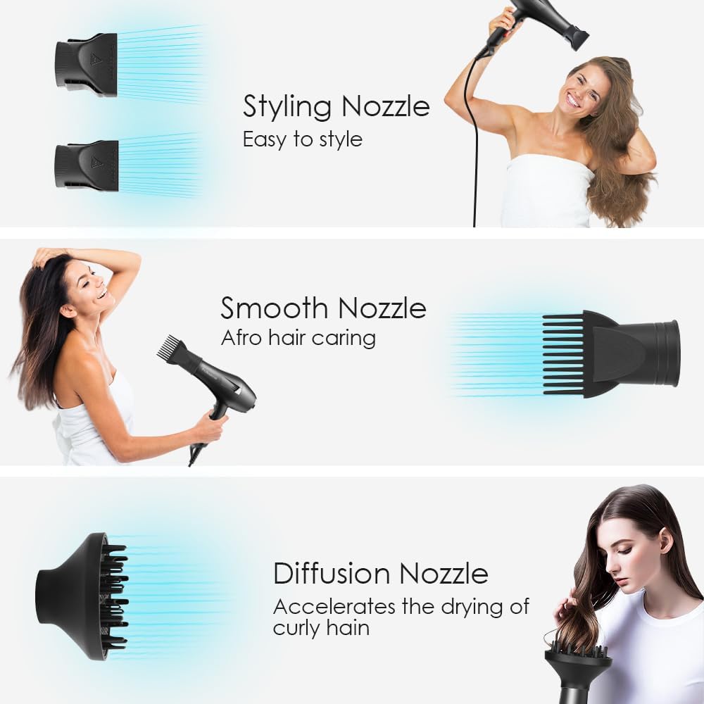 Sèche-cheveux ionique : séchage rapide et efficace pour les professionnels de la coiffure Découvrez un outil performant avec 2 vitesses et 3 réglages de chaleur, idéal pour un fini salon impeccable – Image 6