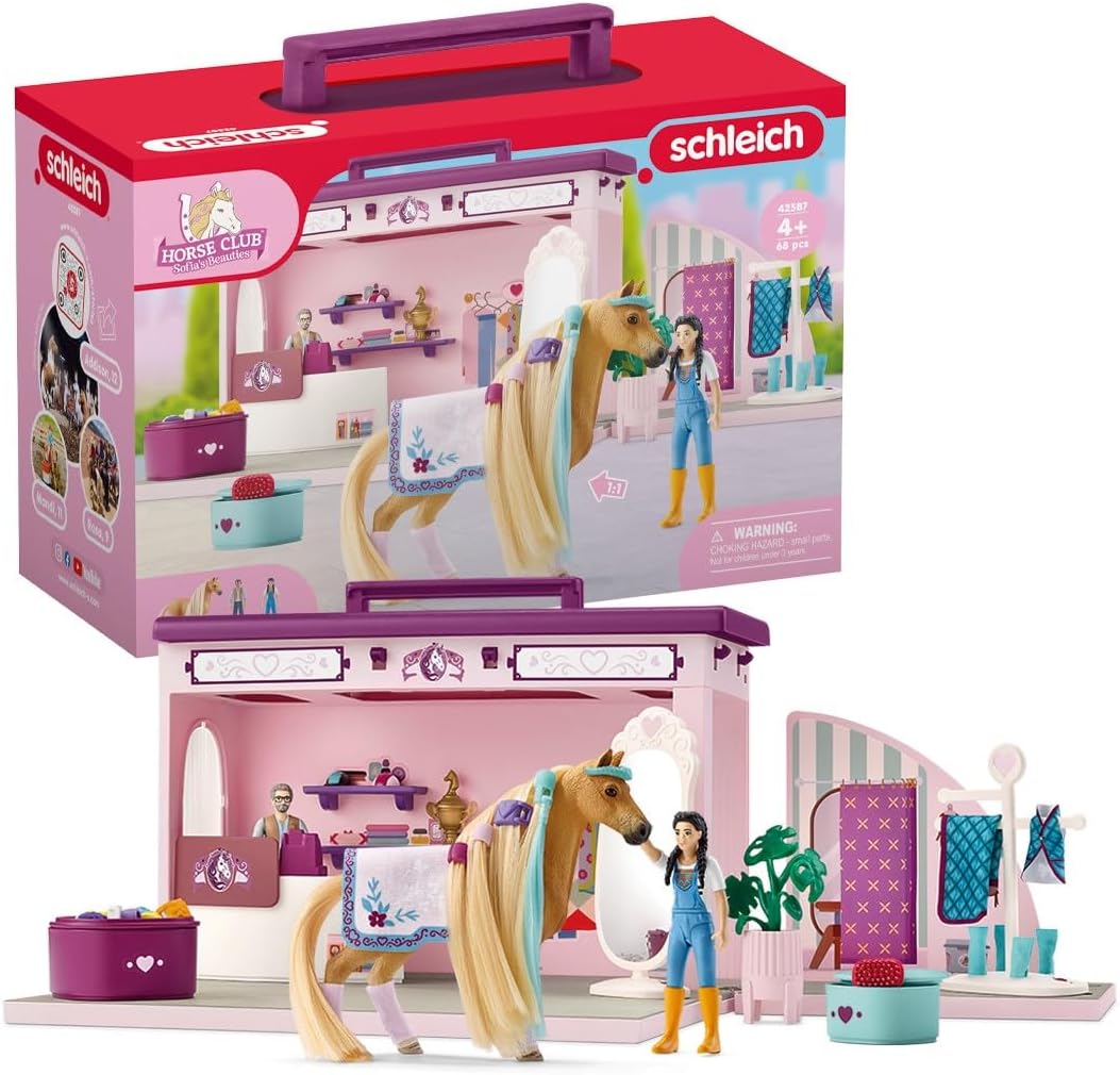 Coffret de beauté 18 pièces pour figurines chevaux : le cadeau idéal pour les enfants dès 5 ans