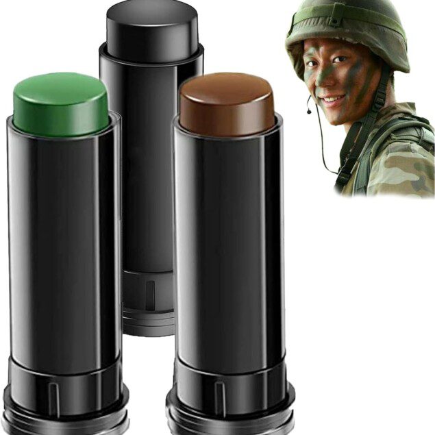 Kit de peinture visage : 3 pièces de camouflage pour les artistes et amateurs de maquillage créatif