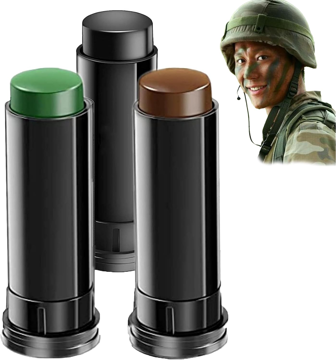 Kit de peinture visage : 3 pièces de camouflage pour les artistes et amateurs de maquillage créatif