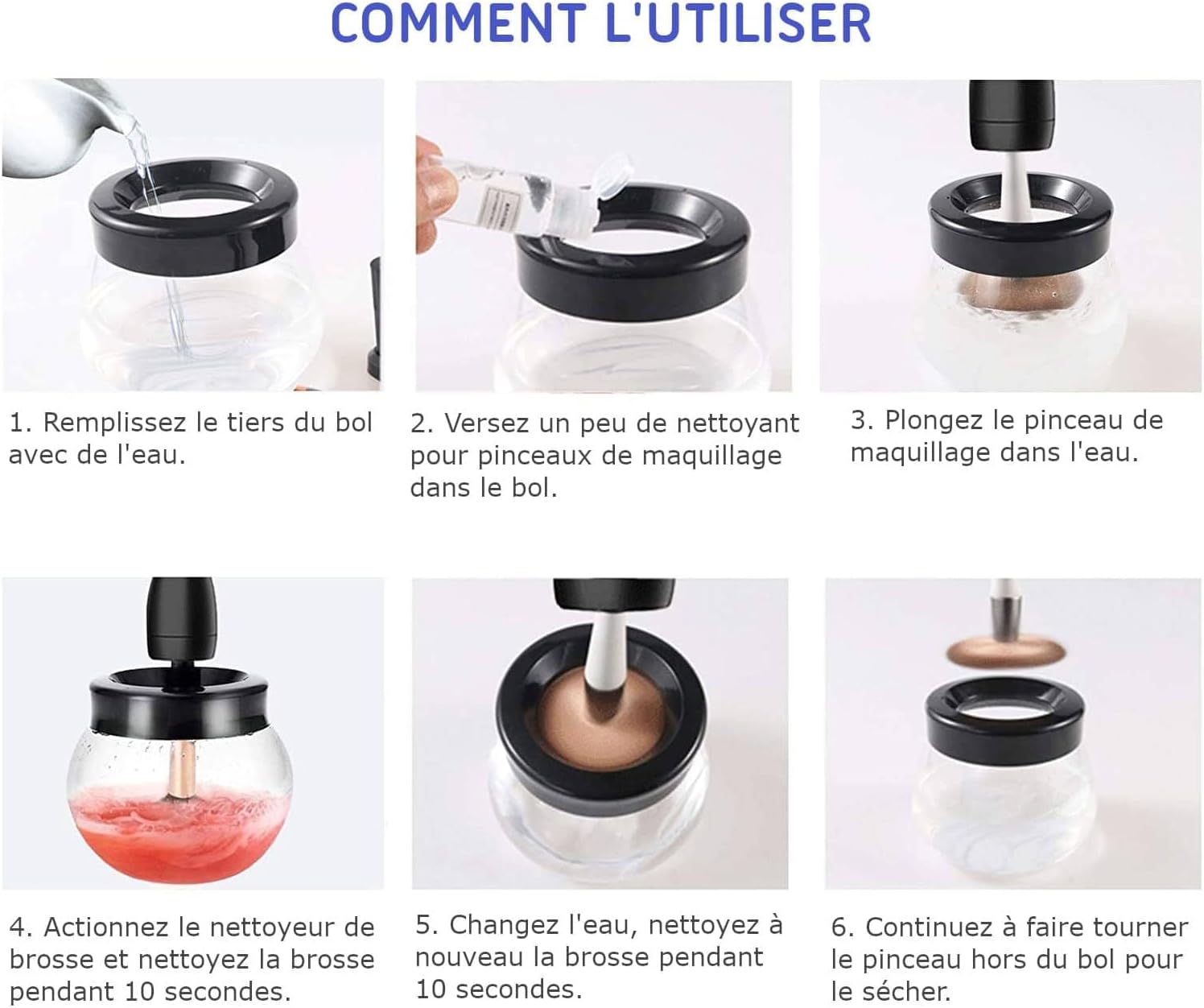 Nettoyeur et sécheur de pinceaux de maquillage électrique : la solution rapide pour une routine beauté impeccable – Image 6