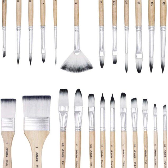 Pinceaux de peinture acrylique : lot de 24 pour artistes passionnés, idéal pour acrylique, aquarelle, gouache et huile