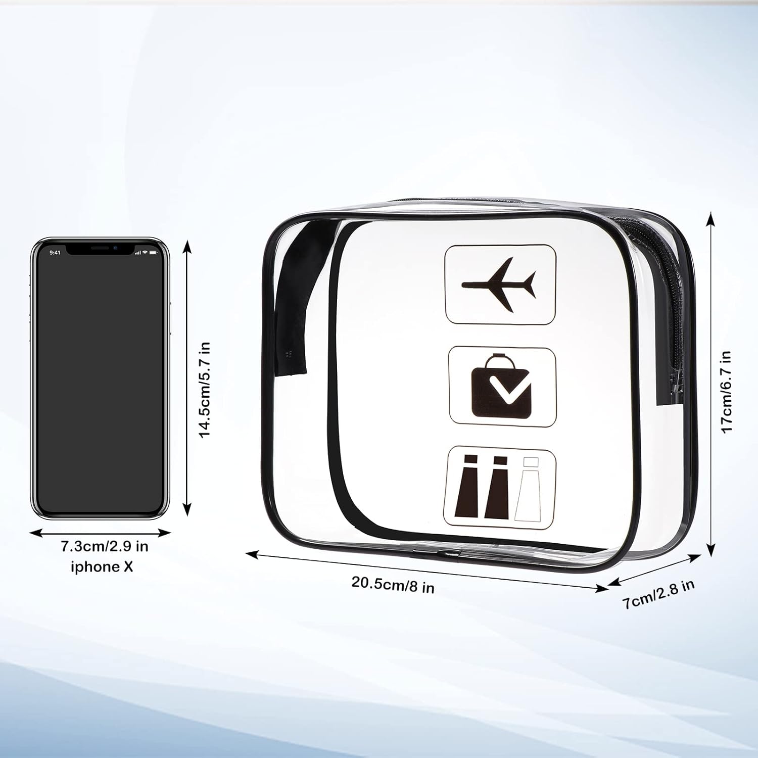 Trousse de toilette transparente : l'accessoire idéal pour voyageurs hommes et femmes Optimisez votre transport de liquides en avion avec style et praticité – Image 2