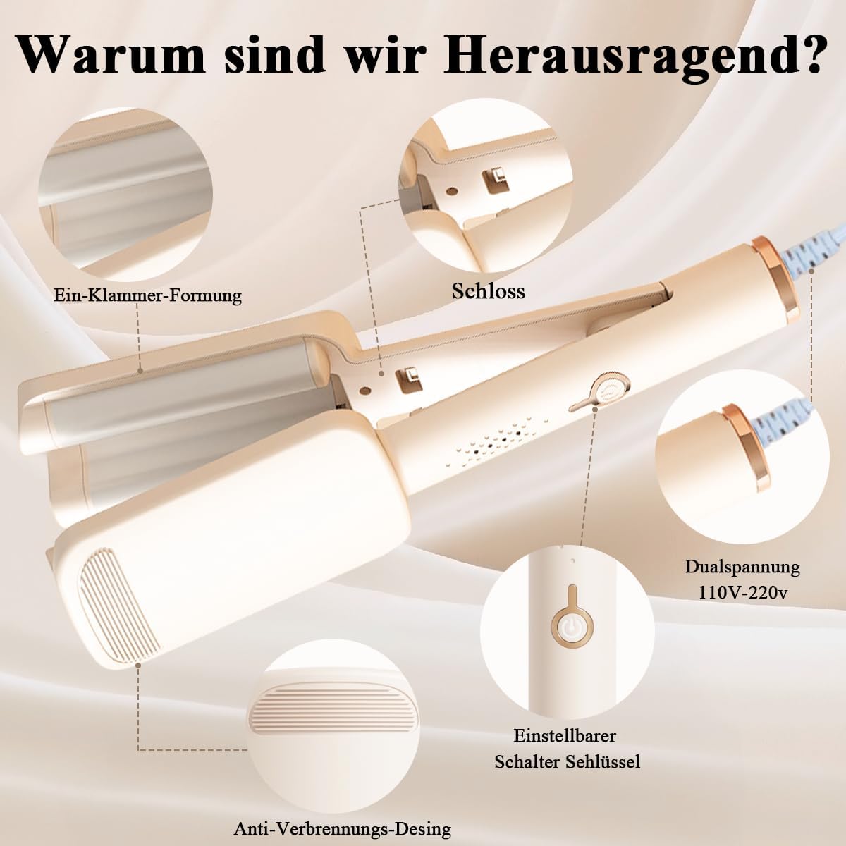 Lisseur Wavy 32mm : le fer à onduler parfait pour des cheveux longs ou courts aux mermaid waves irrésistibles – Image 4