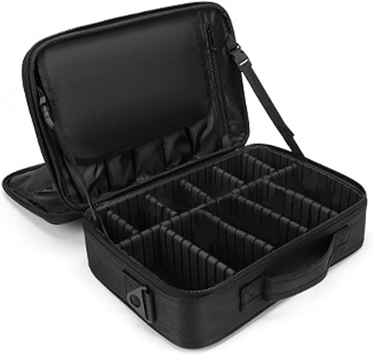 Trousse de maquillage de grande capacité : le sac parfait pour les professionnels de la beauté   Découvrez la trousse de maquillage élégante de 34*23*12 cm, idéale pour les ongliers et les maquilleurs, avec ses séparateurs et sangles réglables pour une organisation optimale de vos produits de beauté.