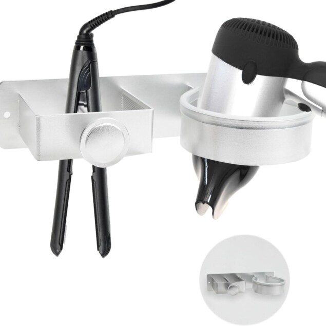 Porte sèche cheveux mural auto-adhésif : l'astuce élégante pour votre salle de bains