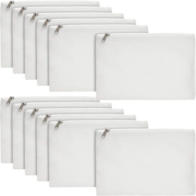 Trousse à maquillage en toile : lot de 12 pour ranger vos cosmétiques et accessoires avec élégance lors de vos voyages